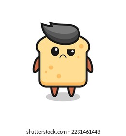 the mascot of the bread with sceptical face , cute style design for t shirt, sticker, logo element