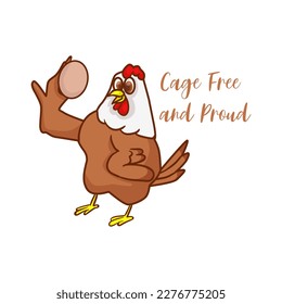 mascot brown hen campaigning cage free and proud