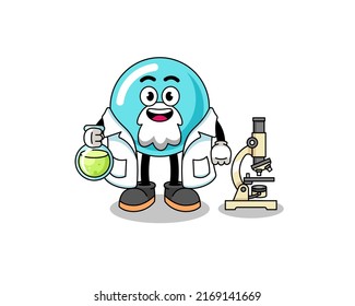 Mascot of bubble as a scientist , character design