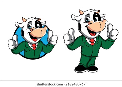 Mascot bull cartoon in vector. logo bull