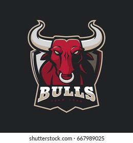 Mascot bull logotype design. Eps10 vector illustration.