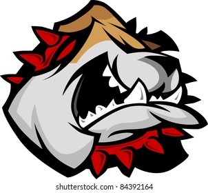 Mascot Bulldog  with Collar Vector Illustration