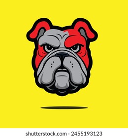 Mascot Bulldog logo vector illustration. BULLDOG CARTOON ILLUSTRATION VECTOR DESIGN 