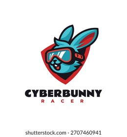 Plantilla de diseño de logotipo de mascota conejito