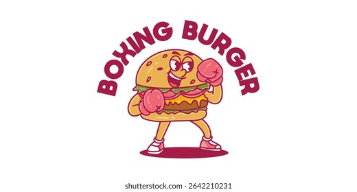 mascot burger illustration logo vector cartoon