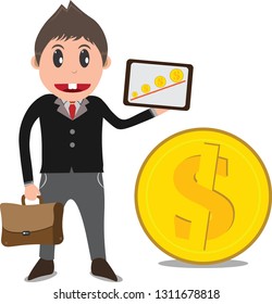 Mascot Bussiness Man Vector