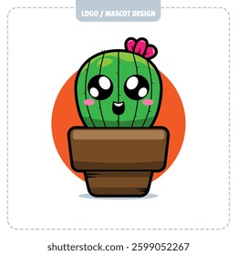 MASCOT CACTUS CHARACTER LOGO DESIGN ILLUSTRATOR