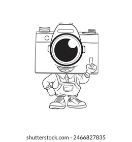 Maskottchen der Kamera, Fotografie-Logo-Vektorgrafik