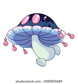 Mascot and cartoon animation character: Strange mushroom from aliens - black version