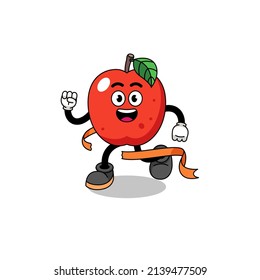 Maskottenkartoon mit Apfelfinale , Zeichendesign