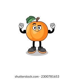 Mascot cartoon of apricot posing with muscle , character design