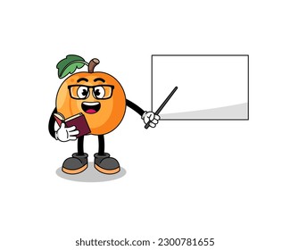 Mascot cartoon of apricot teacher , character design