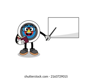 Mascot cartoon of archery target teacher , character design
