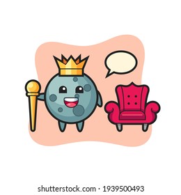 Mascot cartoon of asteroid as a king