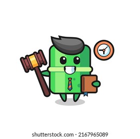 Mascot cartoon of bamboo as a judge , cute style design for t shirt, sticker, logo element