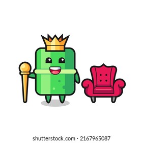 Mascot cartoon of bamboo as a king , cute style design for t shirt, sticker, logo element