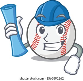 Mascot cartoon baseball the in architect shape