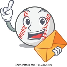 Mascot cartoon baseball the in bring envelope shape