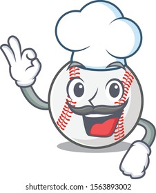 Mascot cartoon baseball the in chef shape