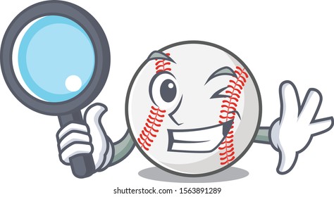 Mascot cartoon baseball the in detective shape