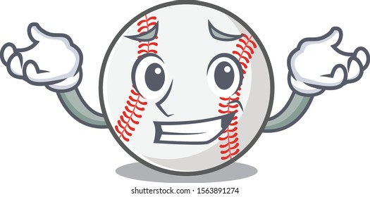 Mascot cartoon baseball the in grinning shape