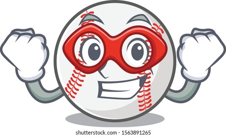 Mascot cartoon baseball the in super hero shape