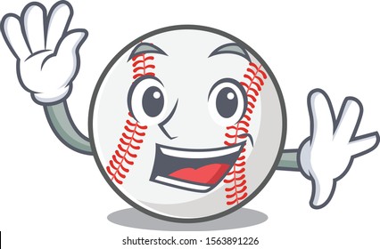 Mascot cartoon baseball the in waving shape