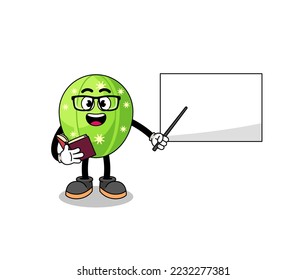 Mascot cartoon of cactus teacher , character design