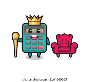 Mascot cartoon of calculator as a king , cute style design for t shirt, sticker, logo element