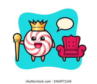 Mascot cartoon of candy as a king, cute style design for t shirt, sticker, logo element