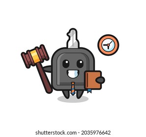 Mascot cartoon of car key as a judge , cute style design for t shirt, sticker, logo element