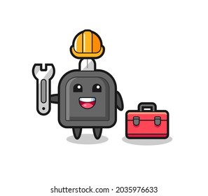 Mascot cartoon of car key as a mechanic , cute style design for t shirt, sticker, logo element
