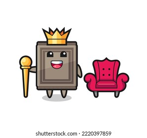 Mascot cartoon of carpet as a king , cute design