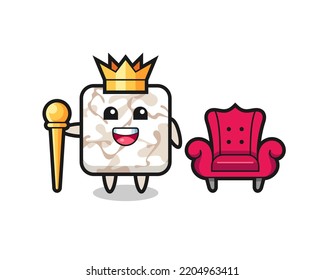 Mascot cartoon of ceramic tile as a king , cute design