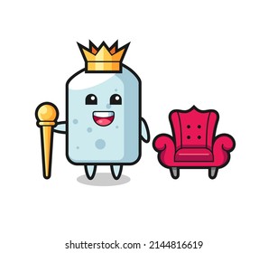 Mascot cartoon of chalk as a king , cute design