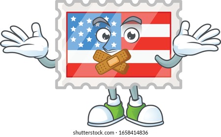 mascot cartoon character design of independence day stamp making a silent gesture