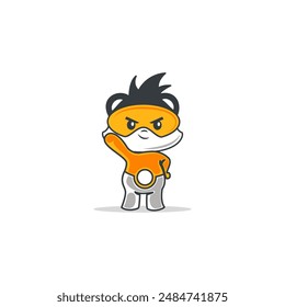 Mascot cartoon character with glasses, vector design illustration