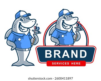 MASCOT CARTOON CHARACTER SHARK AIR CARE