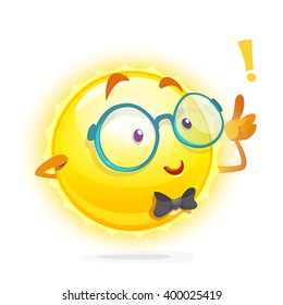 Mascot cartoon characters yellow sun on a white background
