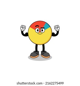 Caricatura mascota de la gráfica posando con músculo , diseño de carácter