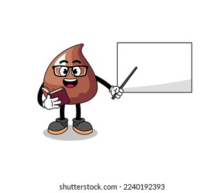 Mascot cartoon of choco chip teacher , character design
