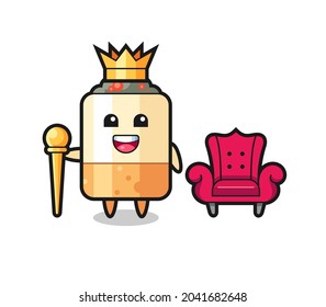 Mascot cartoon of cigarette as a king , cute design