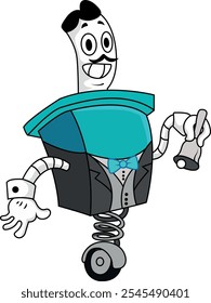 mascot cartoon clearing character machine