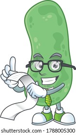 Mascot cartoon concept of enterobacteriaceae with menu list. Vector illustration