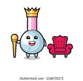 Mascot cartoon of cotton bud as a king , cute style design for t shirt, sticker, logo element