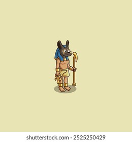 Mascot cartoon Cute Ancient Egypt god Anubis