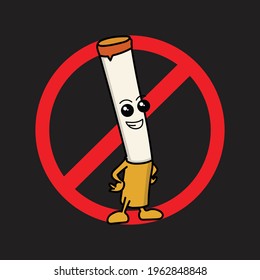 mascot cartoon cute character example don't smoke