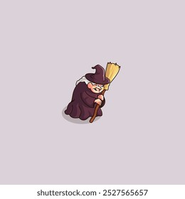 Mascot cartoon Cute old witch