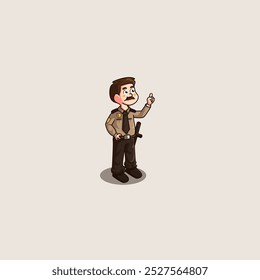 Mascot cartoon Cute security guard