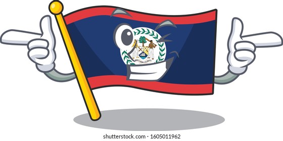 mascot cartoon design of flag belize with Wink eye